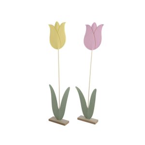 1 PZ. TULIPANO BASE LEGNO 18X6 H78 CM  (Cod. 41811-01)