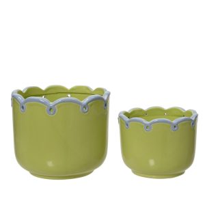SET 2 VASI SHINY D14,5 H12 - D12 H9 CM verde (Cod. 41818-01)