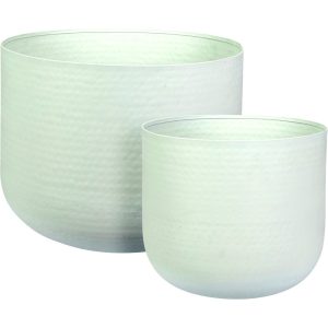 SET 2 VASI METALLO 32X28 - 41X33 CM grigio (Cod. 41909-03)