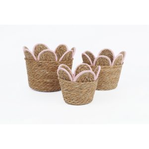 SET 3 CESTI PETAL D17 H21-D15 H19,5-D10 H14,5 rosa (Cod. 42079-03)