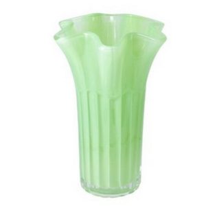 VASO VETRO CON FIORE 17X25 CM verde (Cod. 41933-02)