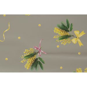 100 SPEZZONI STAMPATI CHANELLE MIMOSA 35MY 15X30 CM argento (Cod. 41841-03)