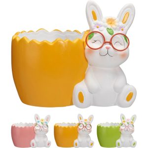 SET 3 PZ. VASO CON CONIGLIO 17X14 CM colori-assortiti (Cod. 41947-01)