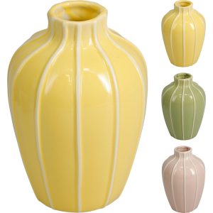 SET 3 VASI STRISCE PORCELLANA H13 CM (Cod. 41953-01)