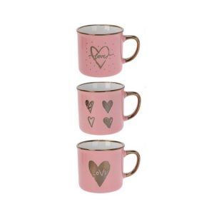 1 PZ. TAZZA CERAMICA CUORI ROSA 300ML stampa-casuale (Cod. 41956-02)