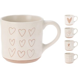 1 PZ. TAZZA CERAMICA CUORI 350ML stampa-casuale (Cod. 41957-01)