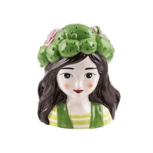 VISO RAGAZZA CACTUS CERAMICA 11X14 H16,6 /D.INT.5,8 CM  (Cod. 41867-01)