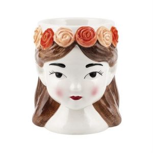 VISO DONNA CERAMICA 10,5X10,4 H12 / D.INT6,8 CM  (Cod. 41860-01)