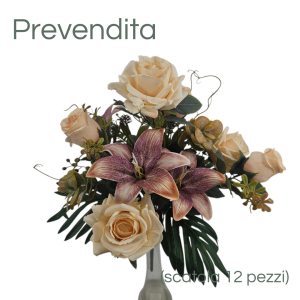 MIRATRADE MAZZO ROTONDO 14 FIORI MISTI H53 CM crema (Cod. 42145-02)