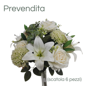 MIRATRADE MAZZO ROTONDO 15 FIORI MISTI H53 CM bianco (Cod. 42146-01)