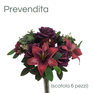 MIRATRADE MAZZO ROTONDO 15 FIORI MISTI H53 CM fucsia (Cod. 42146-04)