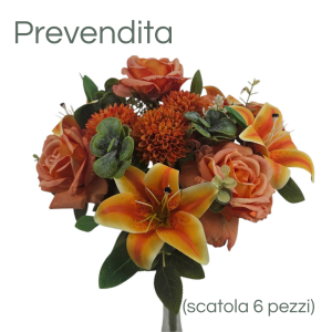 MIRATRADE MAZZO ROTONDO 15 FIORI MISTI H53 CM arancione (Cod. 42146-05)