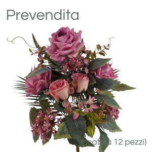 MIRATRADE MAZZO FRONTALE 11 FIORI MISTI H53 CM rosa (Cod. 42154-03)
