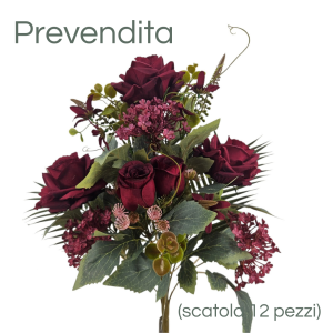 MIRATRADE MAZZO FRONTALE 11 FIORI MISTI H53 CM rosso (Cod. 42154-04)