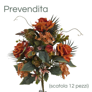 MIRATRADE MAZZO FRONTALE 11 FIORI MISTI H53 CM arancione (Cod. 42154-05)