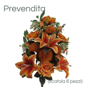 MIRATRADE MAZZO FRONTALE 15 FIORI MISTI H53 CM arancione (Cod. 42155-05)