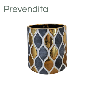 MIRATRADE VASO ROMBO CERAMICA D18 H16,5 grigio (Cod. 42131-01)