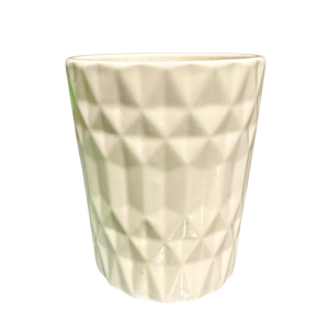 S/6 PZ. PORTAVASO LAVORATO LUCIDO CERAMICA PER VASO D12 avorio (Cod. 41509-01)