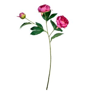 RAMO PEONIA X3 CON 2 FIORI E 1 BOCCIOLO 72 CM fucsia (Cod. 42113-04)