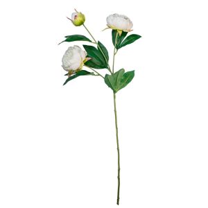 RAMO PEONIA X3 CON 2 FIORI E 1 BOCCIOLO 72 CM bianco (Cod. 42113-01)
