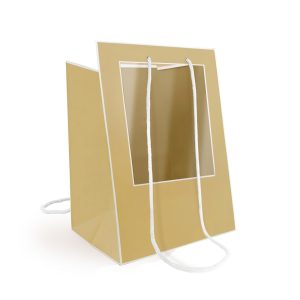 5 PZ. BORSA CARTA MEDAILLON BOUQUET 30X30 H40 CM naturale (Cod. 41896-01)