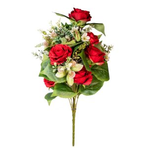 MAZZO FRONTALE COLOMBIA ROSE X13 H50 CM rosso (Cod. 42240-04)