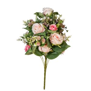 MAZZO FRONTALE COLOMBIA ROSE X13 H50 CM rosa (Cod. 42240-02)