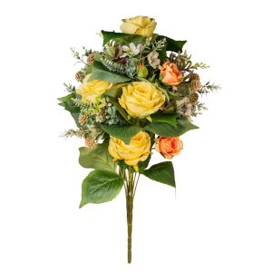 MAZZO FRONTALE COLOMBIA ROSE X13 H50 CM arancione-giallo (Cod. 42240-03)