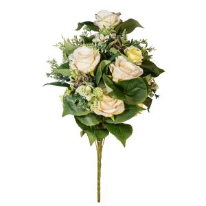 MAZZO FRONTALE COLOMBIA ROSE X13 H50 CM bianco-verde (Cod. 42240-01)