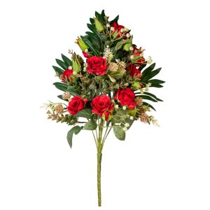 MAZZO FRONTALE MINIROSE E GYPSO X9 H50 CM rosso (Cod. 42242-04)