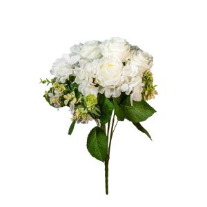 MAZZO ROSE E ORTENSIE X15 H52 CM bianco (Cod. 42245-02)