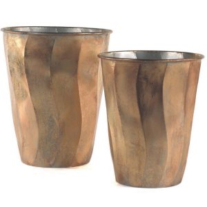 VB. SET 2 VASI PROFONDI ORO D30 H35,5- D34,5 H41 CM oro (Cod. 42214-01)