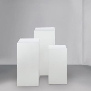 VB. SET 3 COLONNE QUADRATE DA D30 H60 A D40 H90   bianco (Cod. 42221-01)