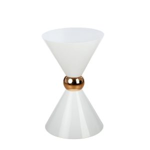 VB. TAVOLO COCKTAIL METALLO CLESSIDRA D50 H80 CM bianco (Cod. 42218-01)
