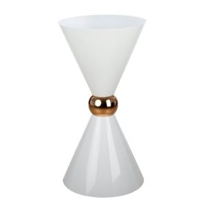 VB. TAVOLO COCKTAIL METALLO CLESSIDRA D50 H100 CM bianco (Cod. 42219-01)