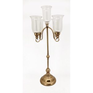 VB. CANDELABRO ALTO LUCIDO CON VETRI 5 FIAMME D50 H105 oro (Cod. 42204-01)