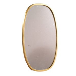 VB. SPECCHIO OVALE CENTROTAVOLA DA APPENDERE 40X2 H66 CM oro (Cod. 42216-01)