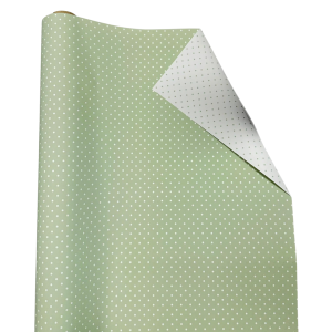 ROTOLO PERLATO BILATO PUNKTE POIS 1X40 MT pistacchio-crema (Cod. 42156-01)