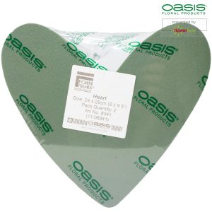 OASIS 2 PZ. CUORE CON BASE SPUGNA RIGIDA 25X23X6 CM   (Cod. 42297-01)