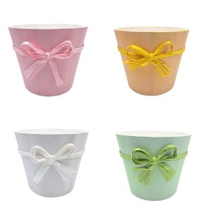 SET 4 PZ. CASPO' LEGNO RAFFIA 17,5X14,5X14 CM colori-assortiti (Cod. 38825-01)