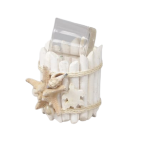 PORTACANDELE LEGNO 10X10CM bianco (Cod. 25551-03)