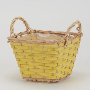 PORTAVASO QUADRATO VIMINI PER VASO D14 giallo (Cod. 42276-01)