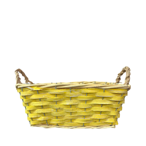 PORTAVASO RETTANGOLARE VIMINI PER 2 VASI D14 giallo (Cod. 42279-01)