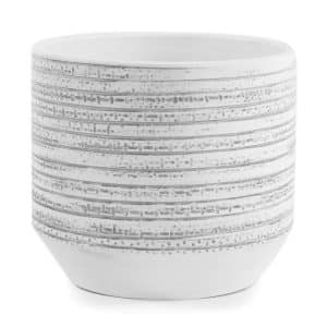 VB. VASO TERRACOTTA BIANCO CON RIGHE ORIZZONTALI D29 H26  (Cod. 42389-01)