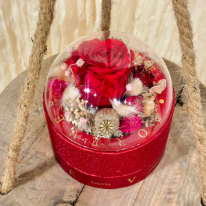 SCATOLA BUSSOLA FOREVER CON COMPOSIZIONE 13X14 CM rosso (Cod. 42318-01)