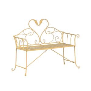 VB. PANCHINA ROMANTICA METALLO 129X55 H96 oro (Cod. 42332-02)