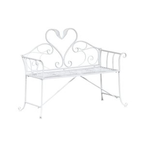 VB. PANCHINA ROMANTICA METALLO 129X55 H96 bianco (Cod. 42332-01)