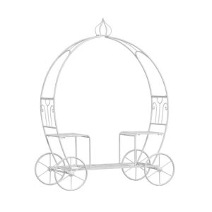 VB. CARROZZA METALLO STRETTA  CON 2 SEDUTE 176X80 H 231 bianco (Cod. 42337-01)