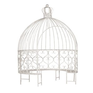 VB. GAZEBO TONDO RUSTICO METALLO D237 H307  bianco (Cod. 42339-01)
