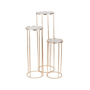 VB. S/3 ALZATE TONDE DA D24 H60 A D28 H100 CM oro-rosa (Cod. 42323-01)